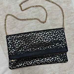 Elegant Black and Gold Clutch Bag